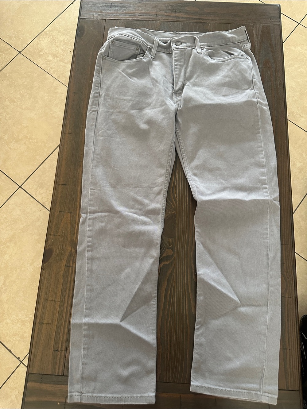 Men Levi's Light Gray Straight-Leg Jeans